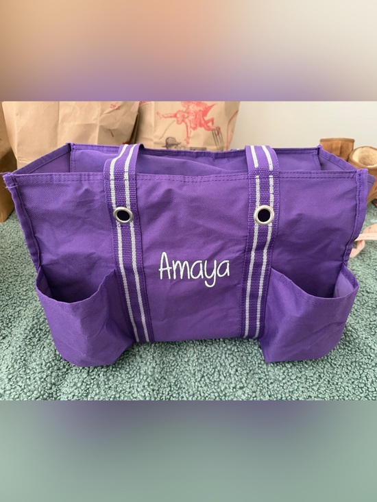 thirty-one Other - thirty-one Purple Canvas Tote with White-Trim Handles